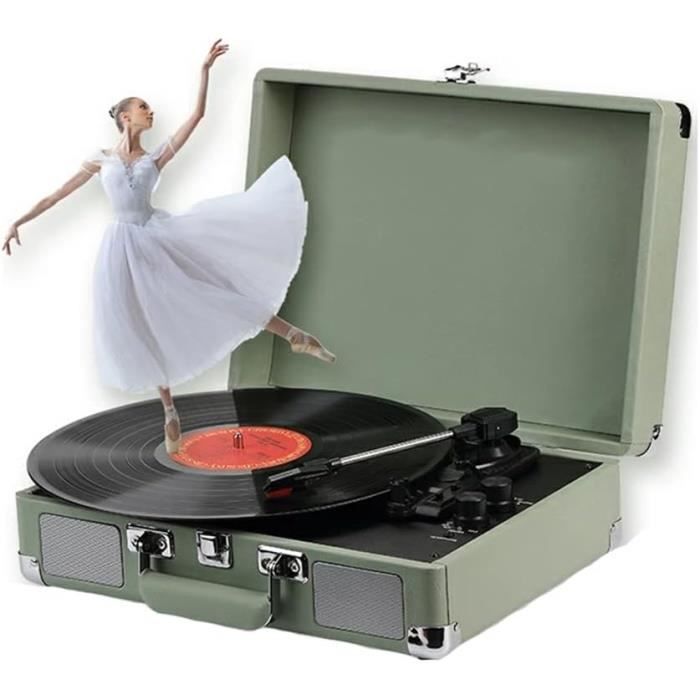Platine Vinyle Vintage Avec Haut-parleurs Intégrés Et Disque Vinyle Dans Valise 14057472