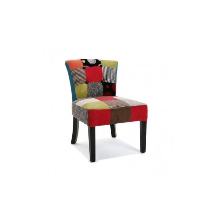 chaise design - versa - multicolore rouge - bois et tissu - contemporain