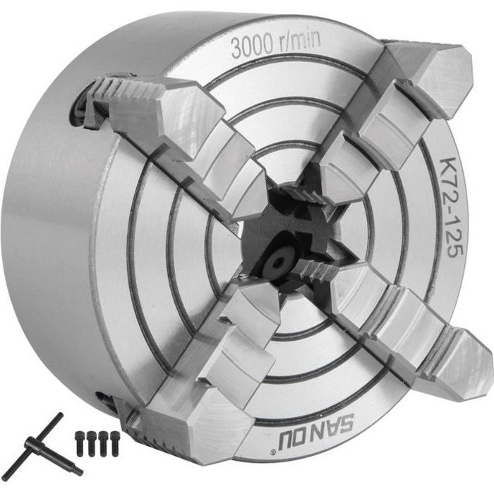 Mandrin de tour à centrage automatique - VEVOR K72-125 125mm