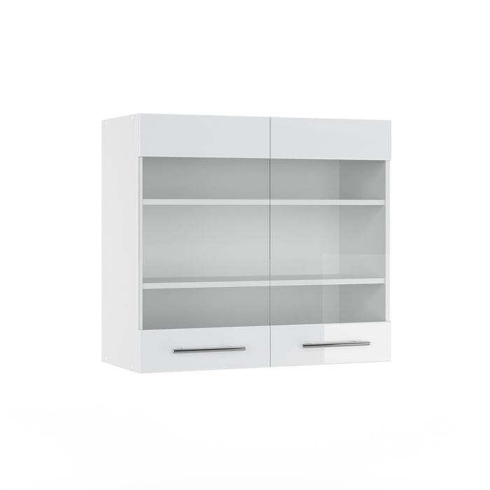 Meuble Haut D'angle Cuisine Fame-Line 57x57cm - Blanc - Portes Soft-closing - À Monter Soi-même