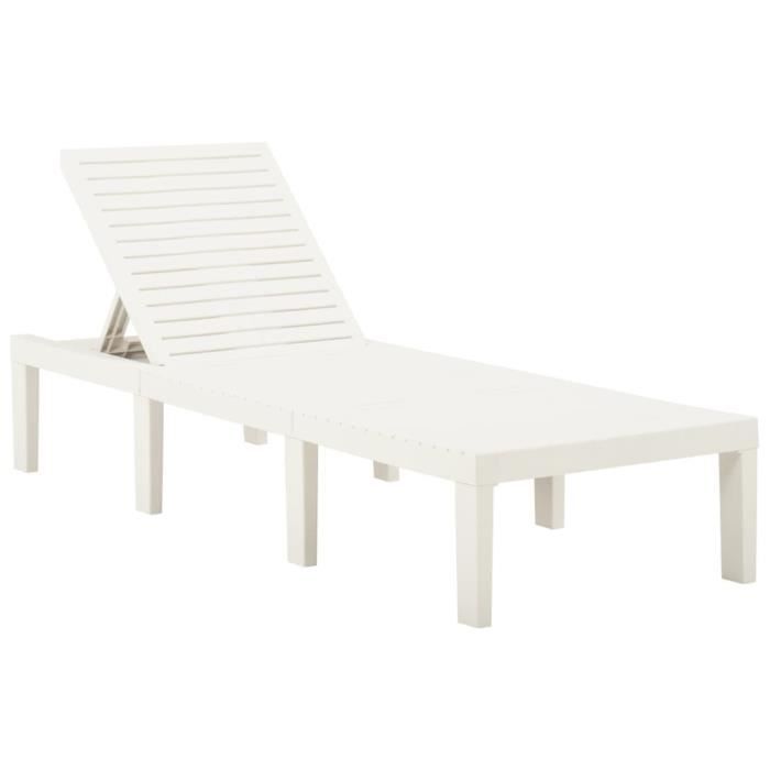 Chaise longue Plastique Blanc 315826 Cdiscount Jardin