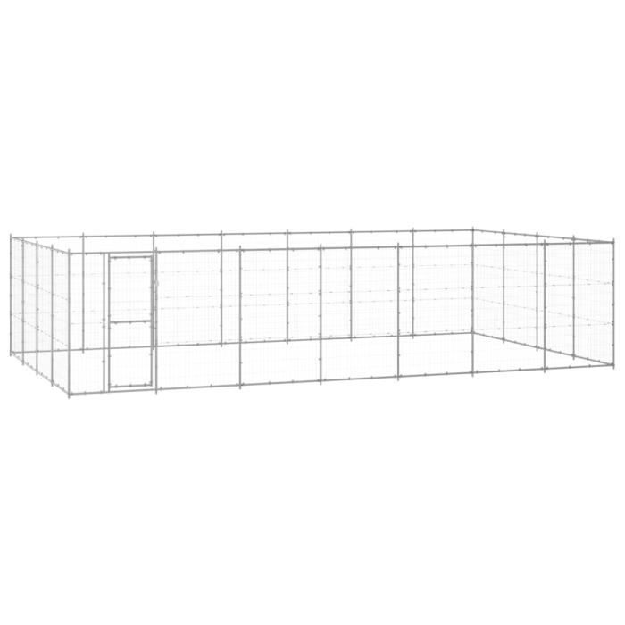 vidaXL Chenil extérieur 33 88 m² Acier galvanisé