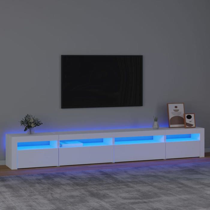 vidaXL Meuble TV avec Lumières LED Centre de Divertissement Rangement Meuble Média Meuble de Salon Salle de Séjour Maison 3152746