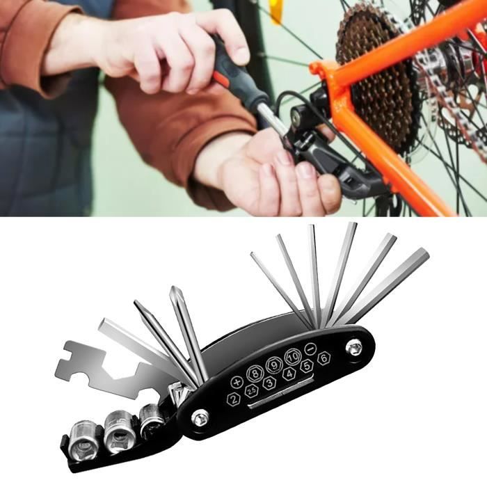 16 En 1 Kit Réparation Vélo Pneu Outil Multifonction Et Kit De Reparation Pour Velo Avec Kit De Patch Leviers De Pneu Bicyclette Maintenance Outils Kits 87913774