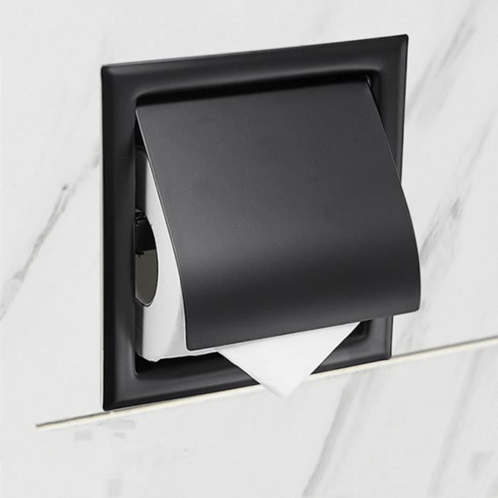 Boîte à Mouchoirs Yamazaki RIN Noir - Design Double Face Minimaliste En Acier/Contreplaqué