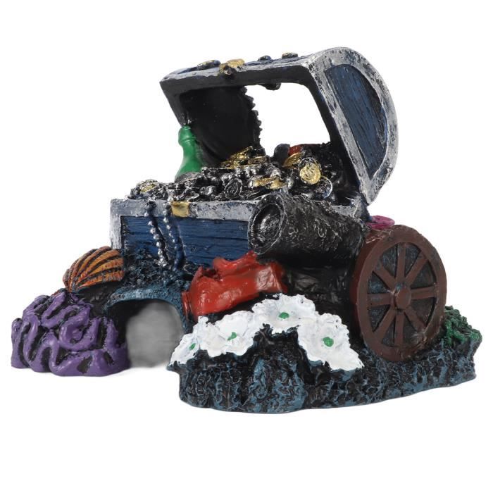 Comparer les prix de GUE décoration de coffre au trésor d'aquarium Ornement de boîte au trésor d'aquarium cachette grotte décoration de boîte à GU345
