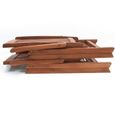 Set de 4 chaises pliantes en bois d'eucalyptus - DEUBA - Vanamo - Dossier réglable - Marron-1