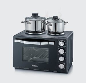 Mini Four First Austria 30L Chaleur Tournante - 3200W Noir Avec Rôtissoire