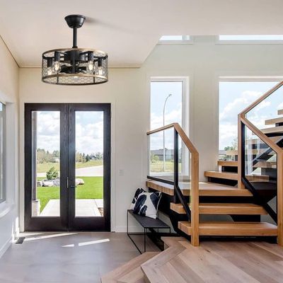 Ventilateur De Plafond Avec éclairage 20 Pouces - Moteur CC Silencieux, Commande Appli/télécommande | Style Industriel Noir