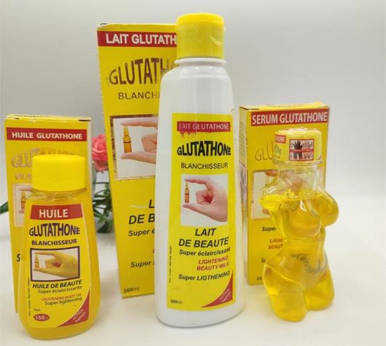 huile glutathione blanchisseur Lait, Sérum et Huile - GLUTATHION - Double Concentré - Éclaircissant -  Résultats rapides - Sans parabène