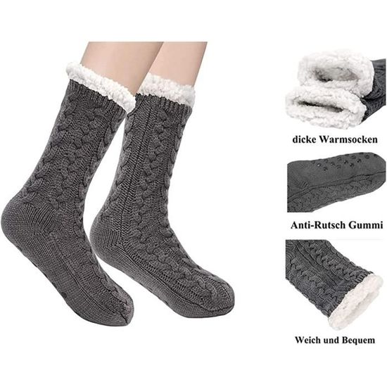 6 Paires Chaussettes De Noël Moelleuses – Thermorégulantes, Taille Unique 36-42, Cadeau Fêtes - 3