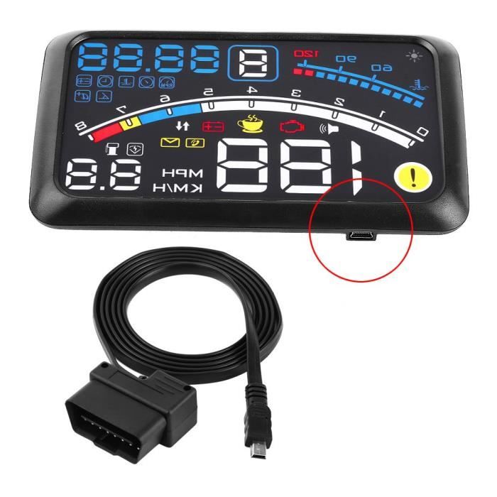 Compteur De Vitesse GPS HUD - Affichage Tête Haute MPH, USB Plug & Play, Pour Voiture, Moto, Camion