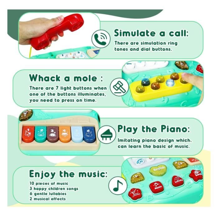 Jouet éducatif pour bébé 1-2 ans avec musique et jeux - AMOUNE - Jouet  Enfant 5 en 1 - Couleurs vives - Pile - Cdiscount Jeux - Jouets