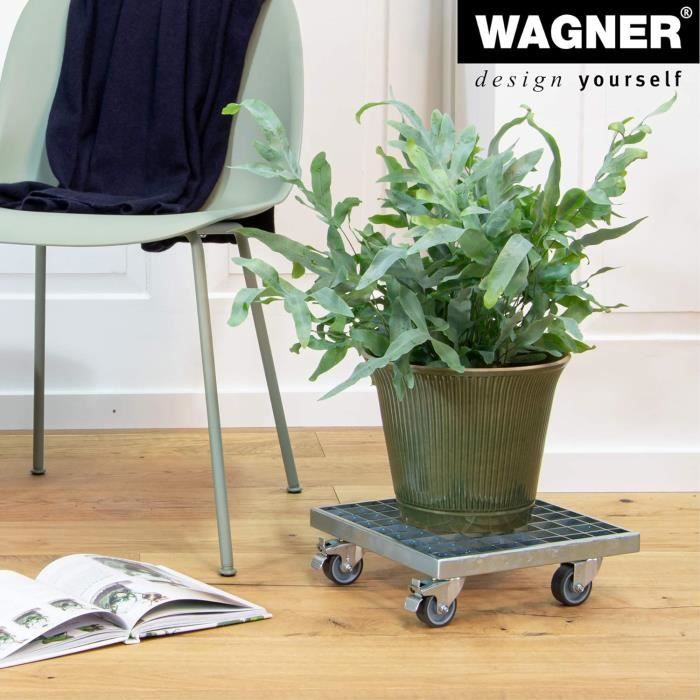 Chariot Vintage Pour Pots De Fleurs - Support Mobile En Bois Massif FSC® - 150kg Charge Max - Intérieur/Extérieur