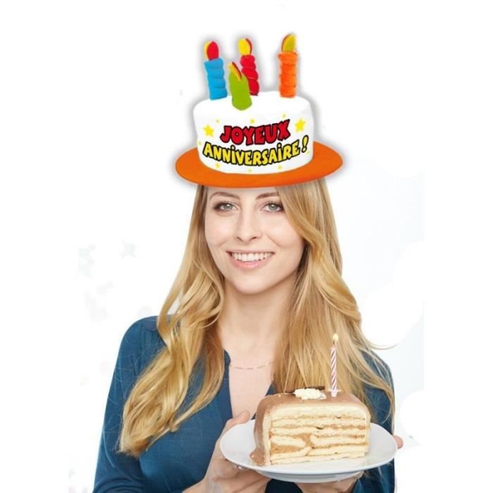 Chapeau Anniversaire "Happy Birthday" Bleu + 2 Lunettes + 2 Sifflets – Kit Fête Fun