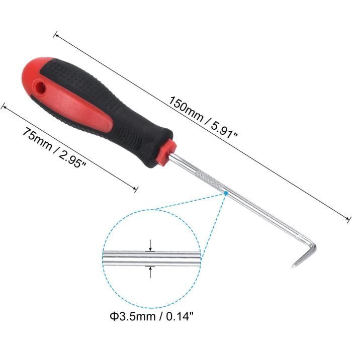 Crochet Tire-joint 90° 5,51 Pouces – 2 Pièces, Acier CR-V, Pour Joints Toriques, Bagues D'étanchéité