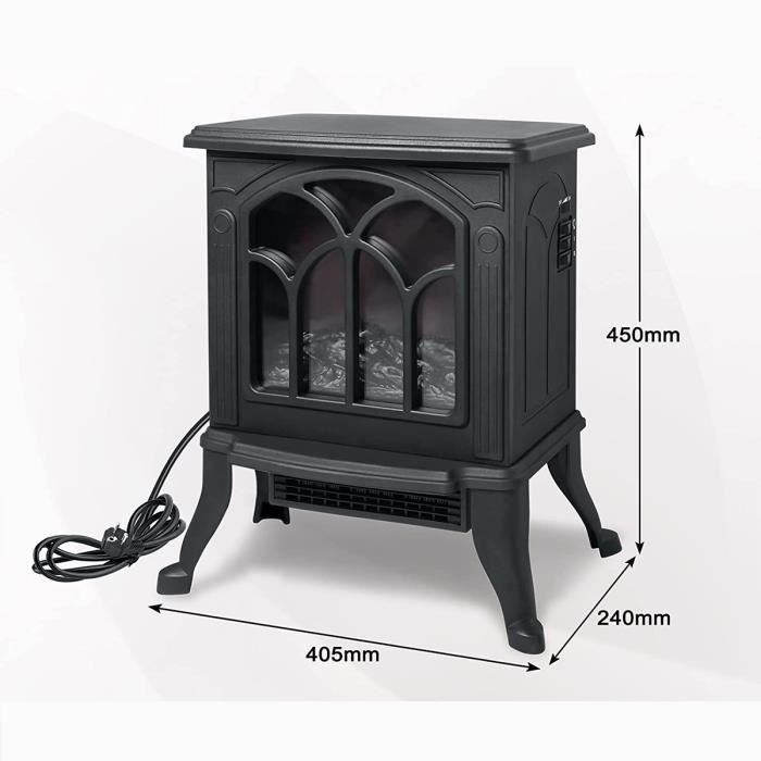 Cheminée électrique 1000W/2000W avec effet flamme 3D, 6 couleurs, 3 Cheminée électrique 1000W/2000W avec effet flamme 3D, 6 couleurs, 3
