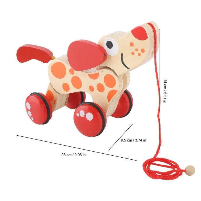 Jouet à Tirer En Bois Vache – Dès 12 Mois – Développe La Motricité Fine – Surface Lisse – Cadeau Pour Tout-petits