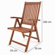 Set de 4 chaises pliantes en bois d'eucalyptus - DEUBA - Vanamo - Dossier réglable - Marron-2