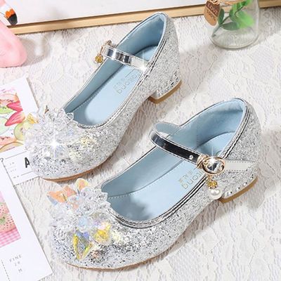 Eleasica Chaussures De Princesse Elsa – Talon Haut, Paillettes, Couleurs Bleu/rose/argent – Pour Déguisement Et Fêtes