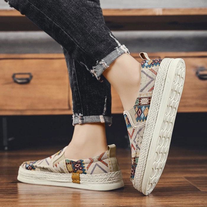 Chaussures En Toile Homme - Mocassins Bateau Décontractés - Légers Et Respirants