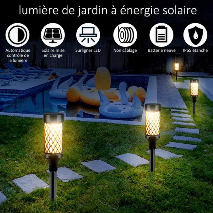 Lot de 1 Lampe solaire exterieur ,Blanc chaud, Eclairage Exterieur Solaire  avec Télécommande pour Chemin Terrasse Cour Pelouse - Cdiscount Maison