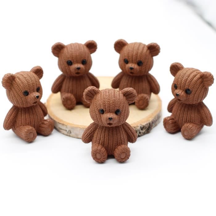 Figurine mini ours en peluche miniature nounours jouet en plastique