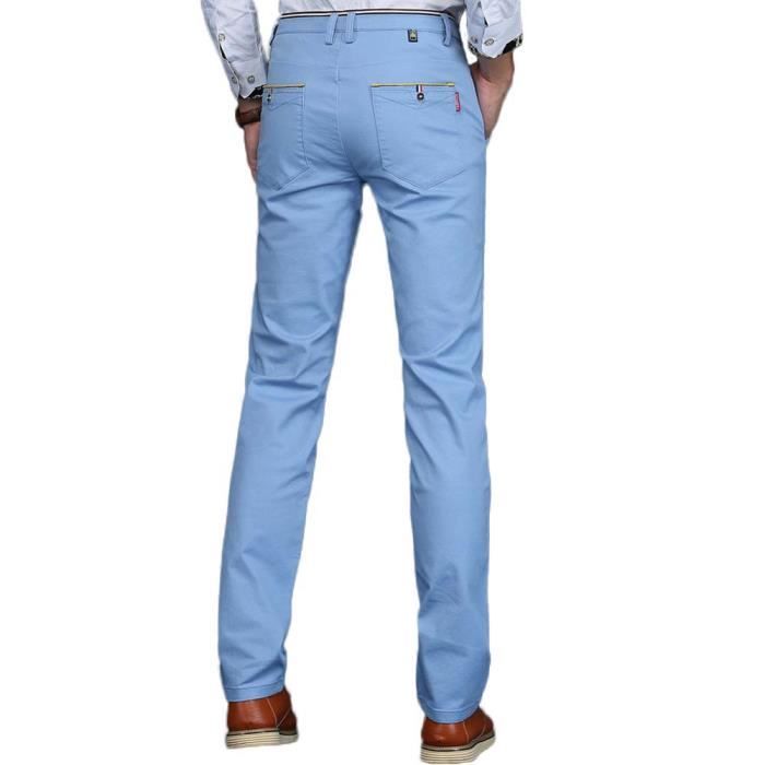 Pantalon Chino Homme Coupe Slim Bleu Ciel Style D contract