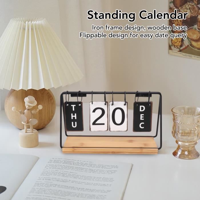 URB calendrier en bois Calendrier de bureau en bois Date perpétuelle manuel  réutilisable rétro beau calendrier de bureau - Cdiscount Beaux-Arts et  Loisirs créatifs