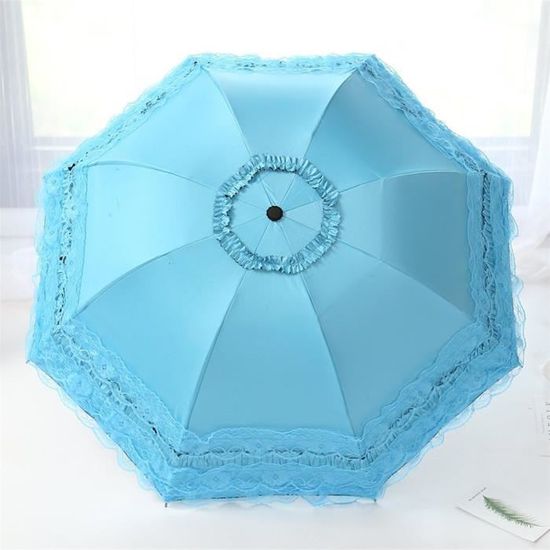Parapluie Pliant Femme Dentelle Anti-UV - Protection Soleil Et Pluie, Diamètre 97cm
