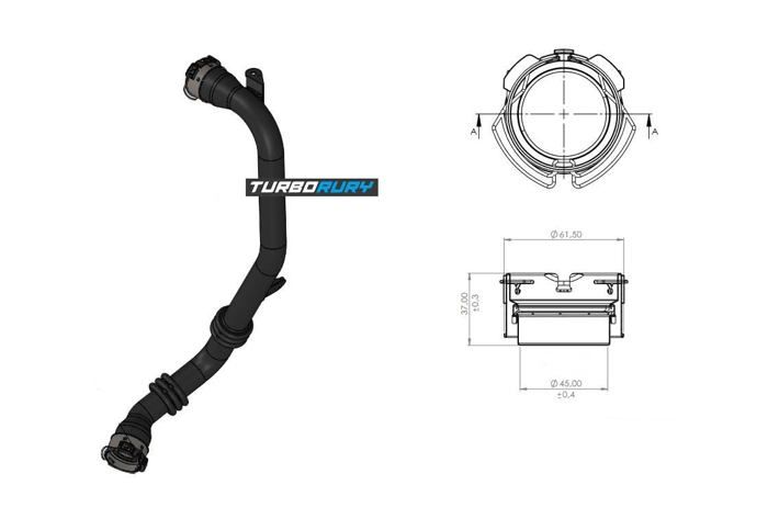 TURBORURY Tuyau Turbo Intercooler Remplacement - Compatible Avec NISSAN JUKE Et Compatible Avec NISSAN NV200 Compatible Avec NISSAN PULSAR - Numéro OE 144601KB2B, 144601KB2E