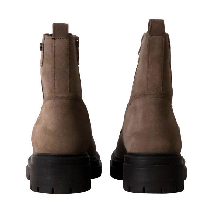 Bottines Geox Taille 38 En Daim Beige Foncé - Talon Compensé Caché 6 Cm - Très Bon état