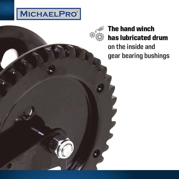 MichaelPro MP009060 Handwinch – 960 Kg Zugkraft, Ein-Gang-Getriebe, Korrosionsgeschützt