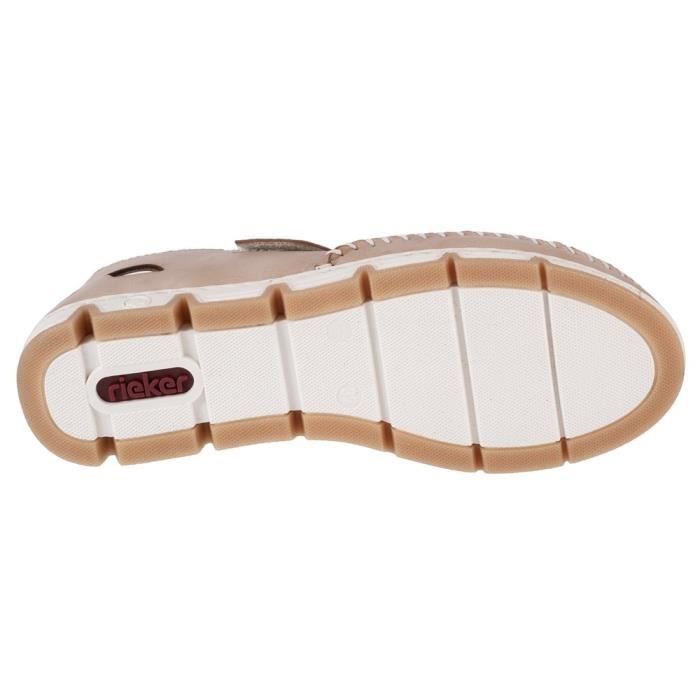 Baskets Rieker Femme Taille 38 – Toile Fleurie & Cuir Beige – Chaussures Plates