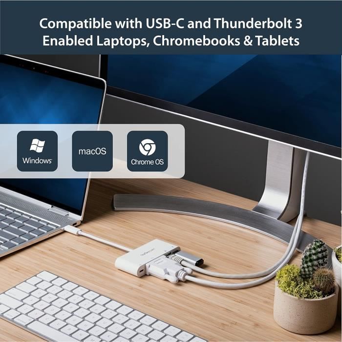 Adaptateur Multiport Hub Usb C, Adaptateur 5 En 1 Usb-C À Hdmi, Lecteur Adaptateur Multiport Hub Usb C, Adaptateur 5 En 1 Usb-C À Hdmi, Lecteur