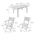 Salon de jardin en bois extensible - Almeria - Table 120/180cm avec rallonge. 2 fauteuils et 4 chaises. en bois d'Eucalyptus  huilé-4