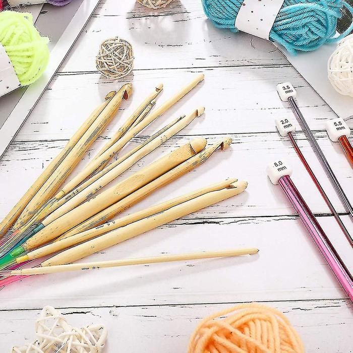Lot de 23 crochets tunisiens de 3 à 10 mm - Aiguilles à tricoter en ...