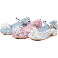 Eleasica Chaussures Princesse Reine Des Neiges Elsa Talon Haut Bleu EU25 - Idéales Déguisement