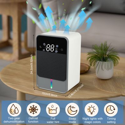 Déshumidificateur Électrique 1700ml ANOEPUY - Anti Humidité Et Moisissure, Silencieux, Minuteur, LED 7 Couleurs