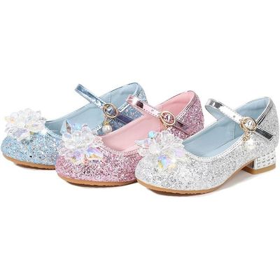 Beunique Sandales à Talon Princesse Reine Des Neiges – Cristal Et Boucle – Chaussures De Cosplay Pour Enfants