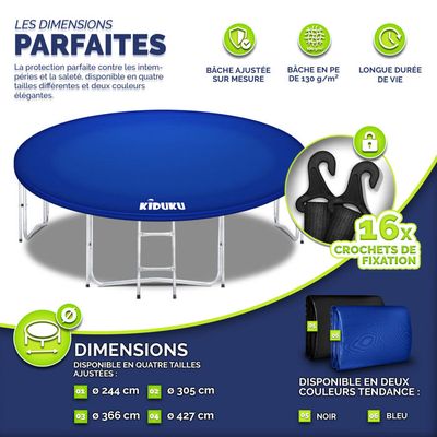 Soldes d'été 2026 : Filet de sécurité pour trampoline Atlas diamètre 2,44 m - Jardideco pas cher