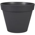 EDA Pot de fleur rond Toscane - Ø 40 x H 32 cm - 23 L - Gris anthracite-0