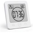 Horloge De Salle De Bain Minuteur Horloge De Douche Étanche Ventoutese Numérique Hygromètre Thermomètre D'Affichage Lcd (Blanc)-0