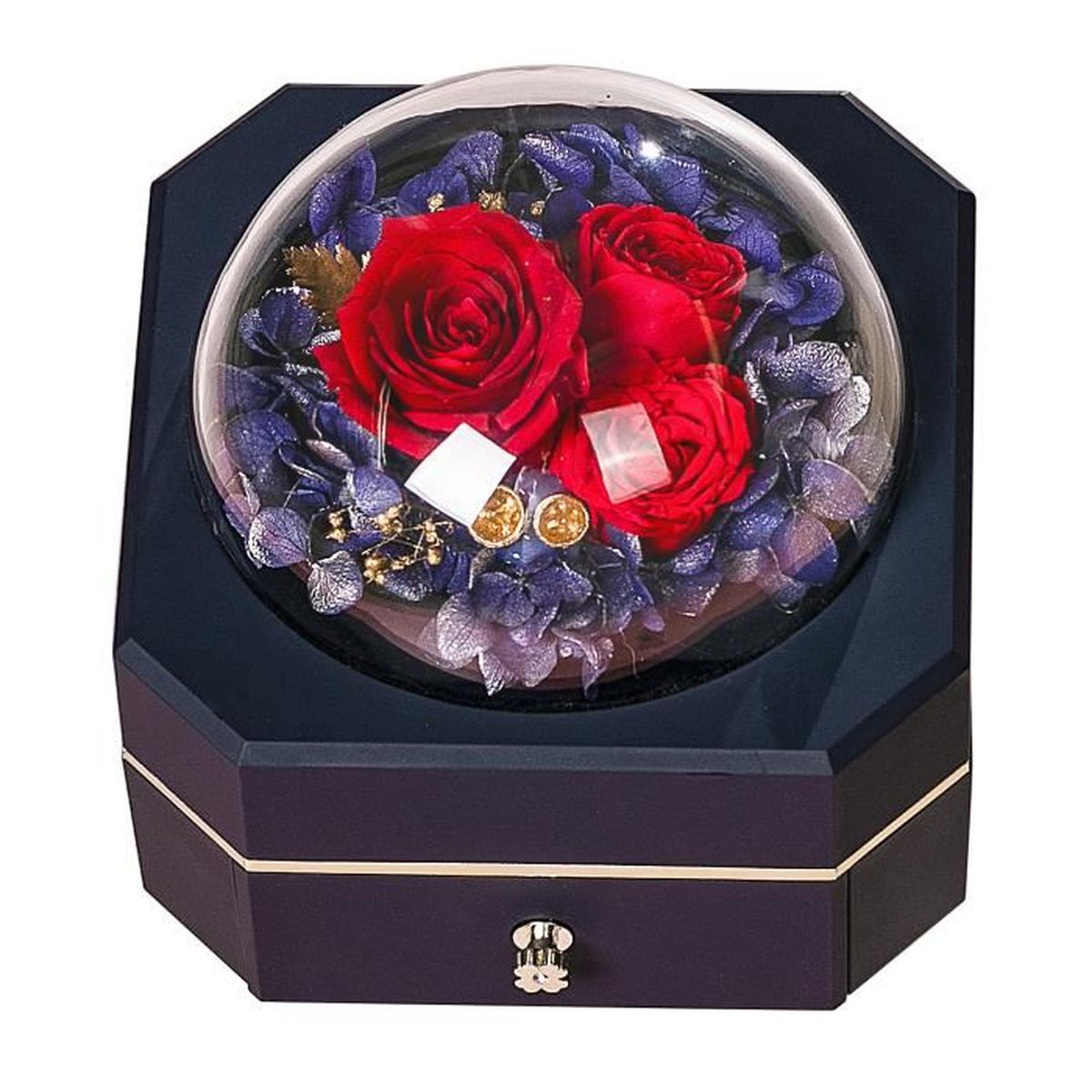 Rose Eternelle avec Boîte à Bijoux, Fleur Préservée Coffret Cadeau Femme  pour l'Anniversair, Saint-Valentin, Noël,Fête des Mères - Cdiscount Maison