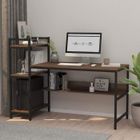 DIAMWOOD EXPERT EN EQUIPEMENT Bureau d'ordinateur en bois moderne avec étagère à 4 niveaux en acier - Marron/Roux