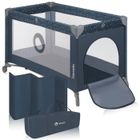 Lit parapluie compact 2en1 LIONELO Stefi - Parc bébé - 0-36 mois - Sac de Transport - Pliage Rapide - 2 x Roulettes - Bleu