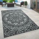Paco Home Tapis Intérieur & Extérieur Pour Balcon Et Terrasse Avec Motif Oriental Noir 80x150 cm