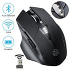 BRILLSTEN SDLOGAL Souris Bluetooth Rechargeable silencieuse(Tri-Mode: BT 5.0-4.0 + 2.4G),Niveau de Batterie Visible, Noir
