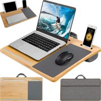Support de Table pour ordinateur portable, support de téléphone, tablette, tapis de souris en bambou Alogy, genouillère pour lit