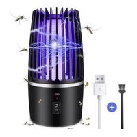 Lampe anti-moustiques électrique 2 en 1 Piège à insectes rechargeable USB Veilleuse intérieure et extérieure Attraction puissante